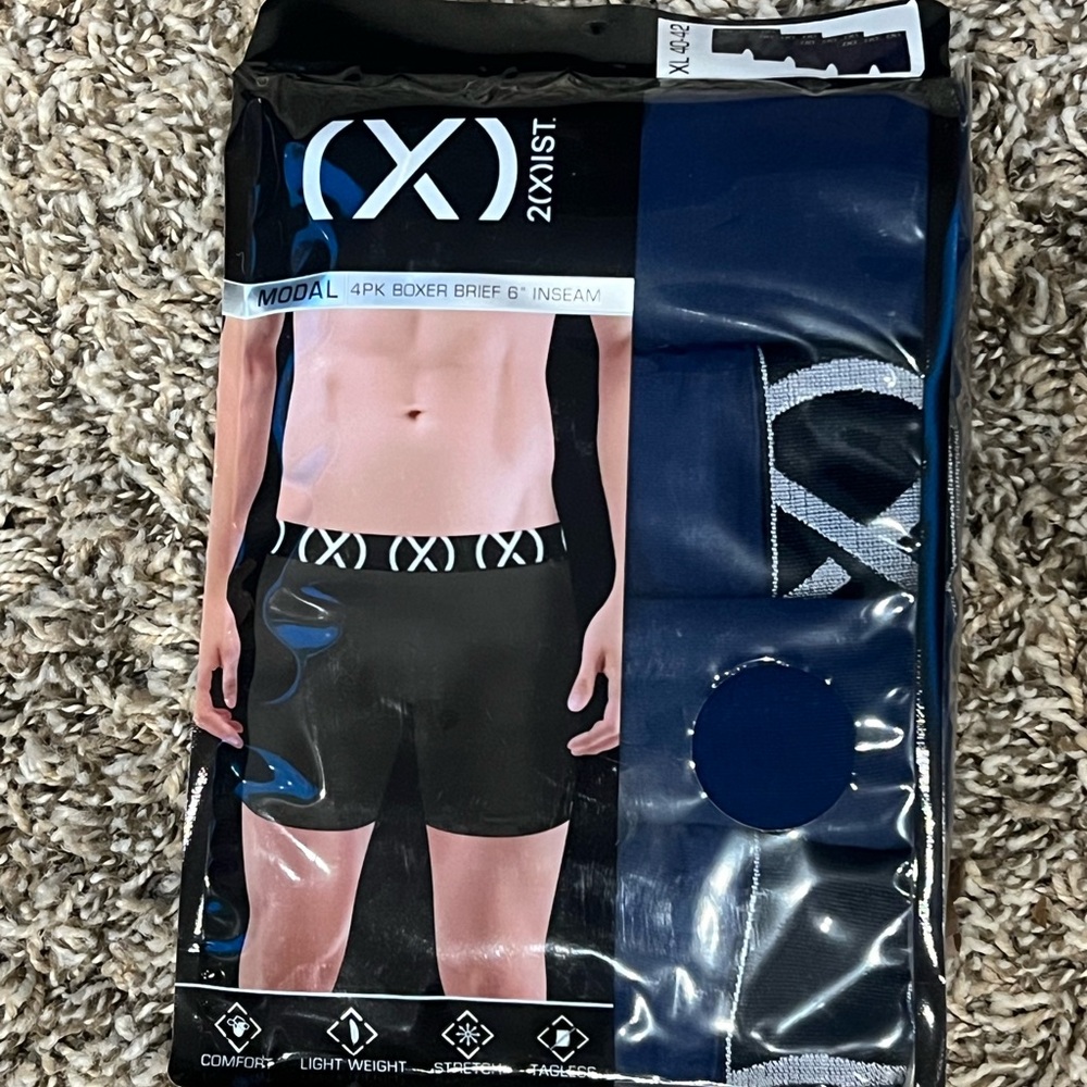 2xist Men's Navy Modal Boxer Briefs - 4 Pack